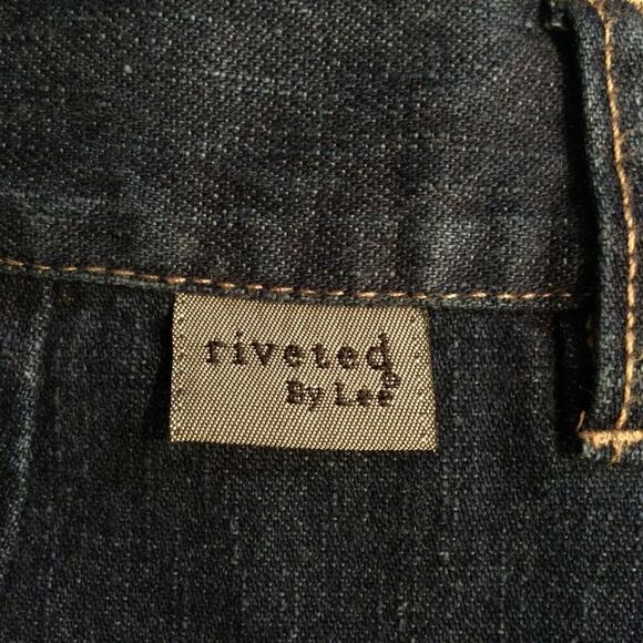 Y2K Long Denim Western Cowgirl Skirt Contrasting hem Pockets Button & Zip 14 - Picture 5 of 5